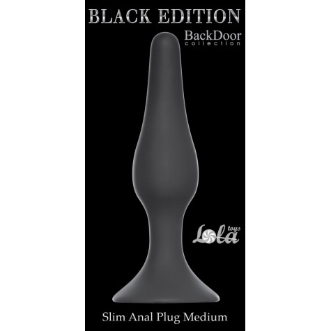 Серая анальная пробка Slim Anal Plug Medium - 11,5 см.